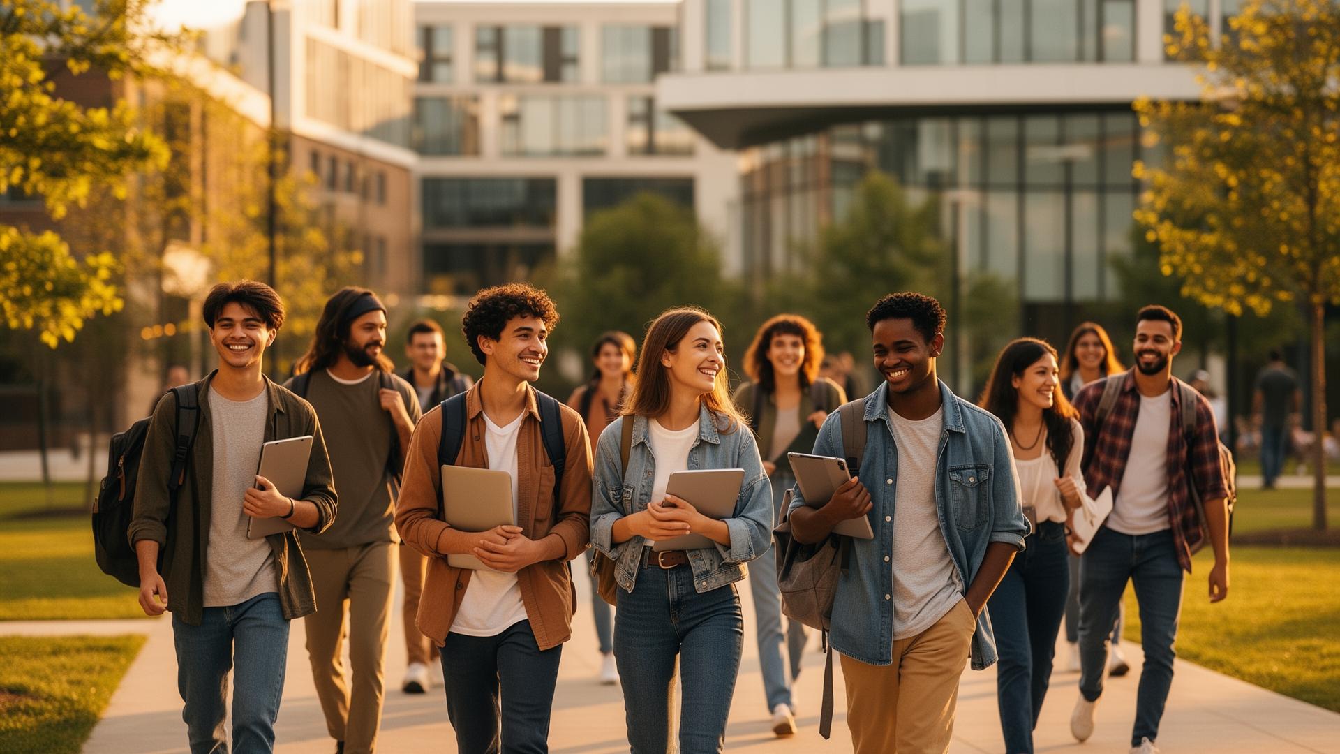 International students on campus